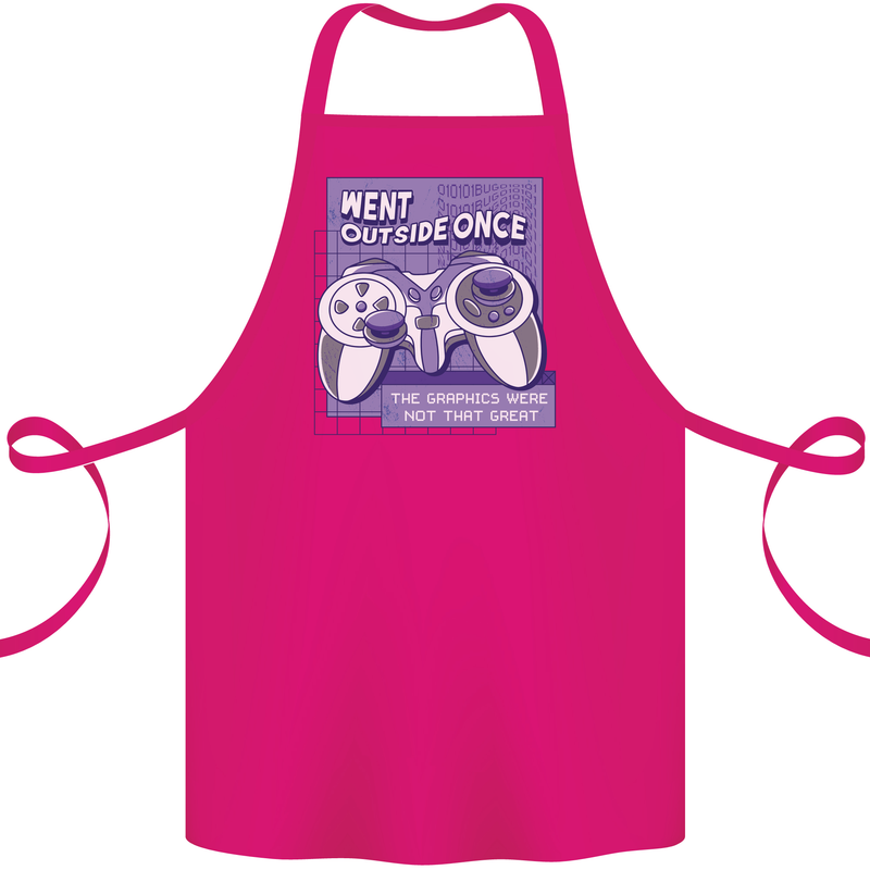 Antisocial Gamer Gaming Funny Graphics Cotton Apron 100% Organic Pink