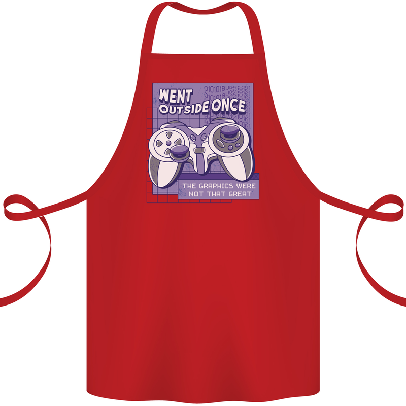 Antisocial Gamer Gaming Funny Graphics Cotton Apron 100% Organic Red