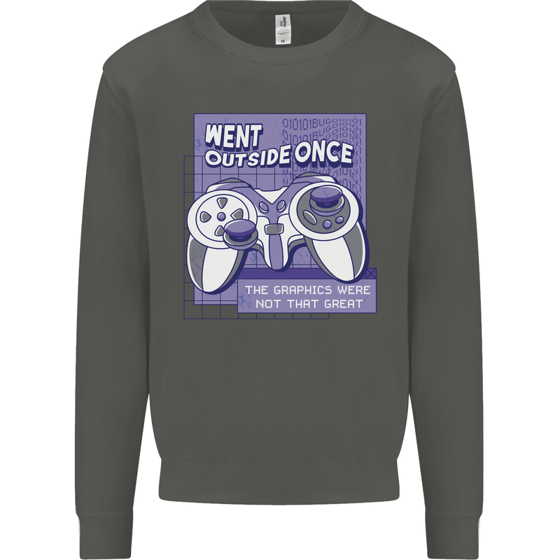 Antisocial Gamer Gaming Funny Graphics Kids Sweatshirt Jumper Storm Grey