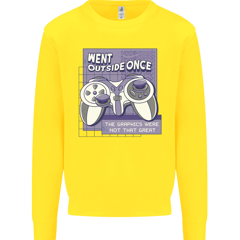 Antisocial Gamer Gaming Funny Graphics Kids Sweatshirt Jumper Yellow