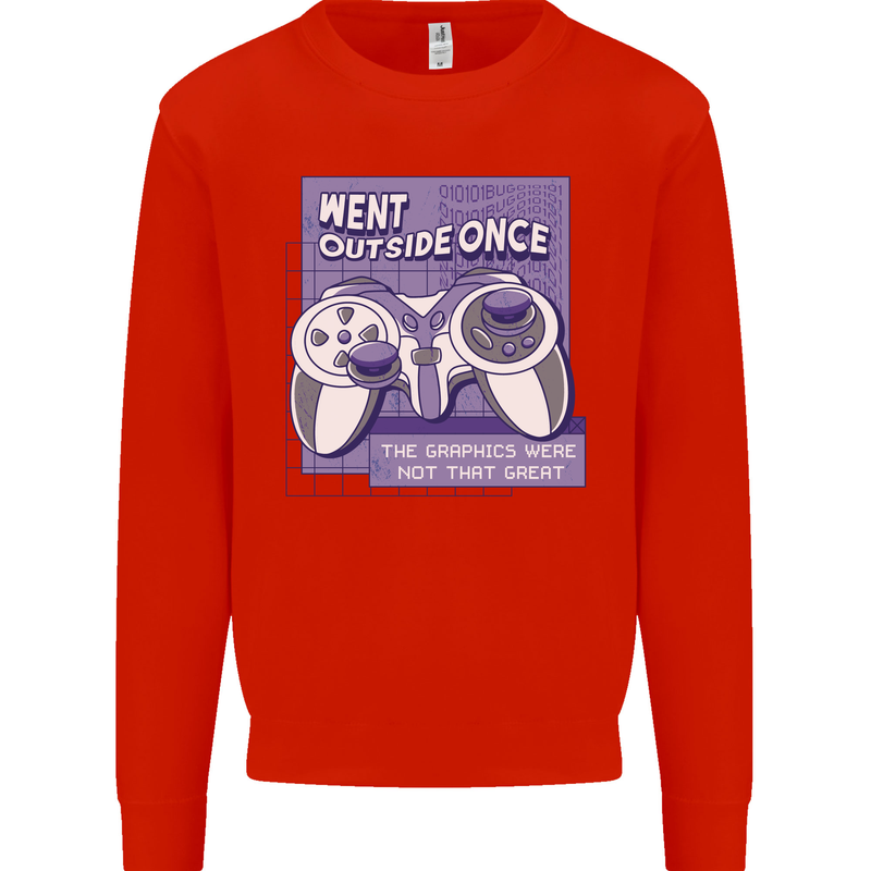 Antisocial Gamer Gaming Funny Graphics Mens Sweatshirt Jumper Bright Red