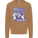 Antisocial Gamer Gaming Funny Graphics Mens Sweatshirt Jumper Caramel Latte