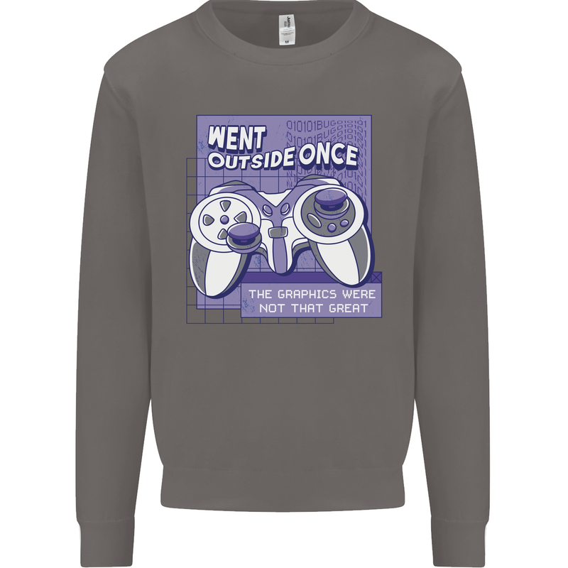 Antisocial Gamer Gaming Funny Graphics Mens Sweatshirt Jumper Charcoal