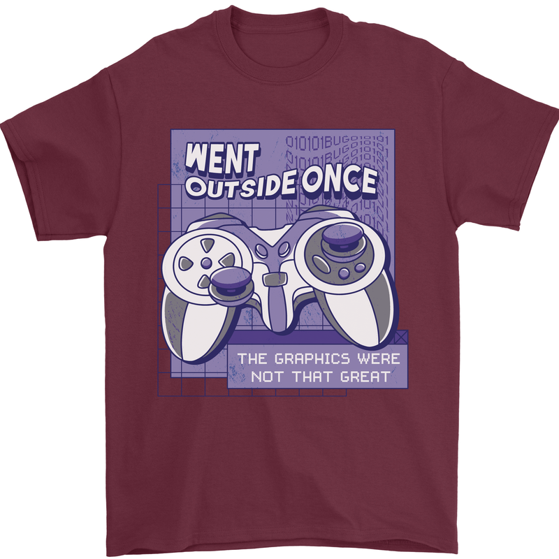 Antisocial Gamer Gaming Funny Graphics Mens T-Shirt 100% Cotton Maroon