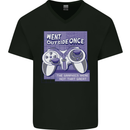 Antisocial Gamer Gaming Funny Graphics Mens V-Neck Cotton T-Shirt Black