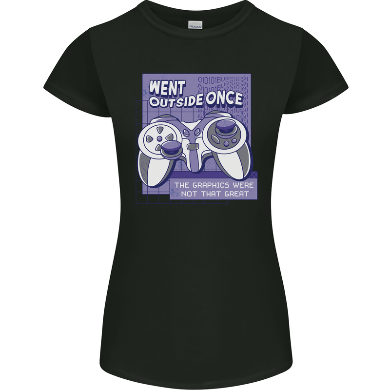 Antisocial Gamer Gaming Funny Graphics Womens Petite Cut T-Shirt Black