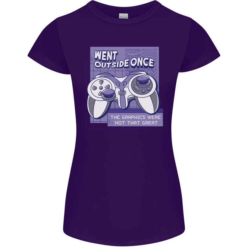 Antisocial Gamer Gaming Funny Graphics Womens Petite Cut T-Shirt Purple
