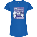 Antisocial Gamer Gaming Funny Graphics Womens Petite Cut T-Shirt Royal Blue