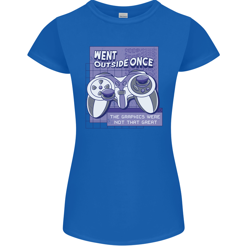 Antisocial Gamer Gaming Funny Graphics Womens Petite Cut T-Shirt Royal Blue