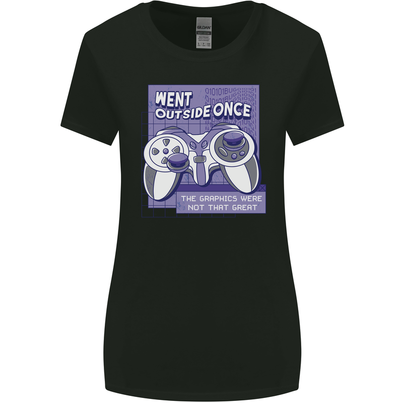 Antisocial Gamer Gaming Funny Graphics Womens Wider Cut T-Shirt Black
