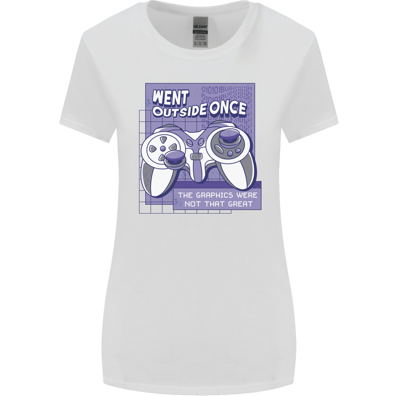Antisocial Gamer Gaming Funny Graphics Womens Wider Cut T-Shirt White
