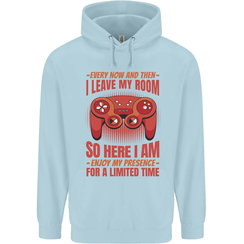 Antisocial Gamer Gaming Leave My Room Childrens Kids Hoodie Light Blue