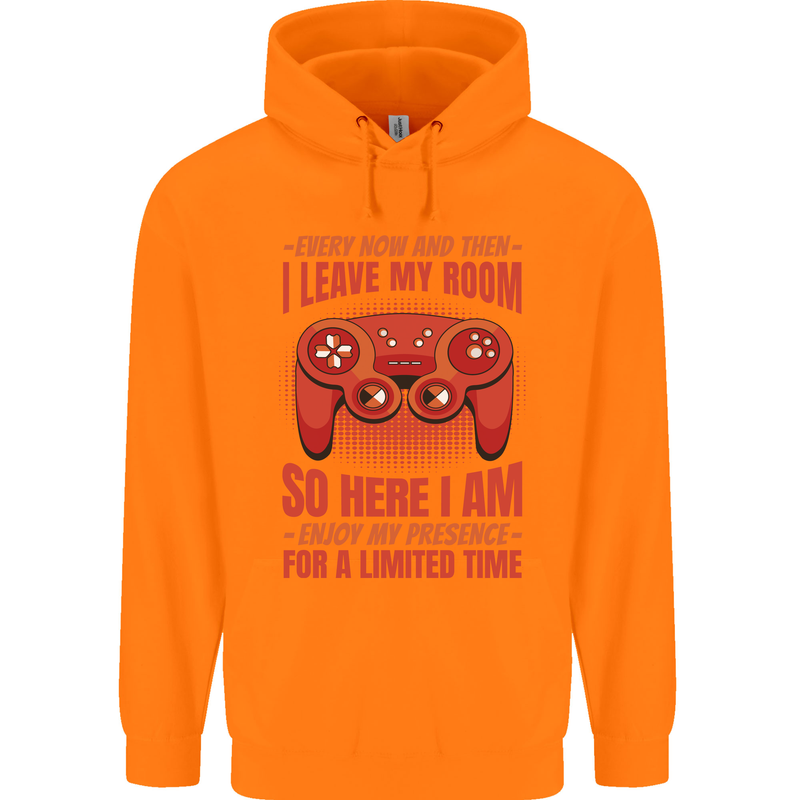 Antisocial Gamer Gaming Leave My Room Childrens Kids Hoodie Orange