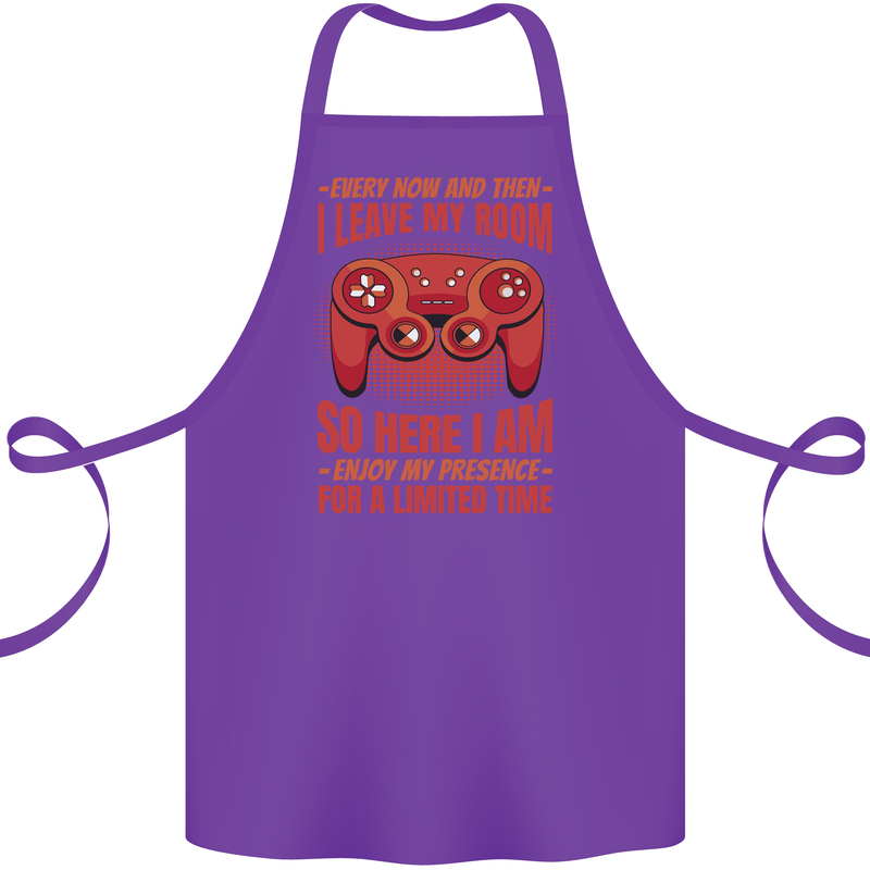 Antisocial Gamer Gaming Leave My Room Cotton Apron 100% Organic Purple