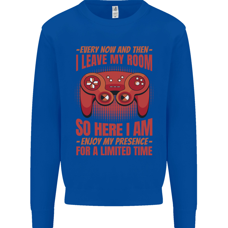 Antisocial Gamer Gaming Leave My Room Kids Sweatshirt Jumper Royal Blue