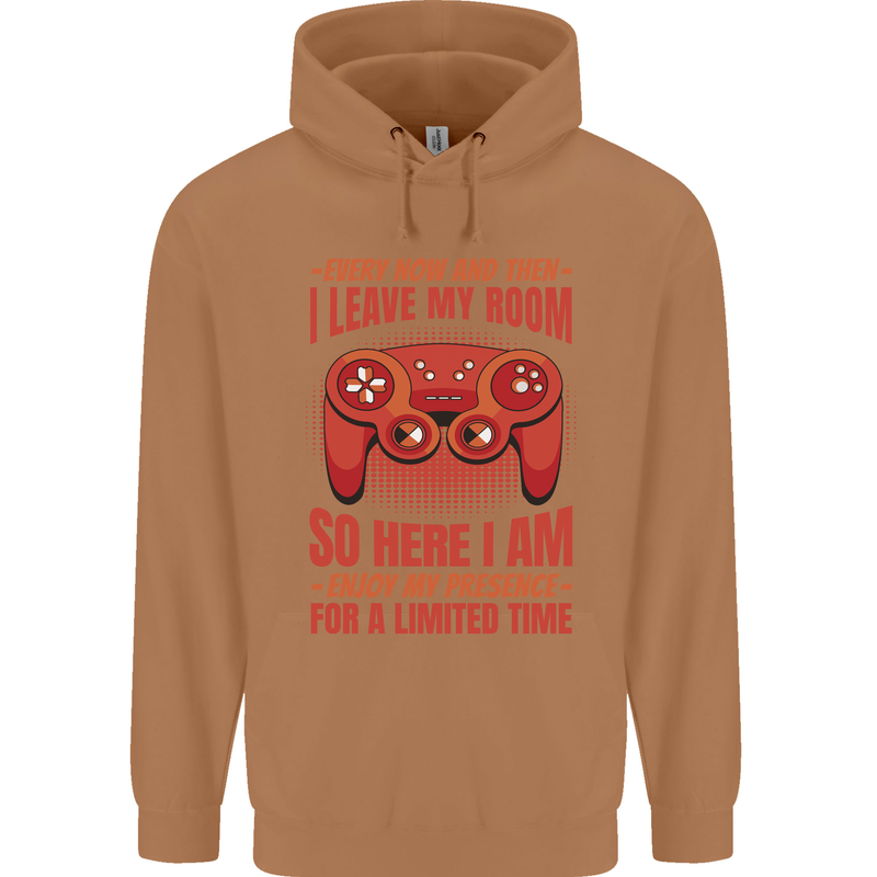 Antisocial Gamer Gaming Leave My Room Mens 80% Cotton Hoodie Caramel Latte