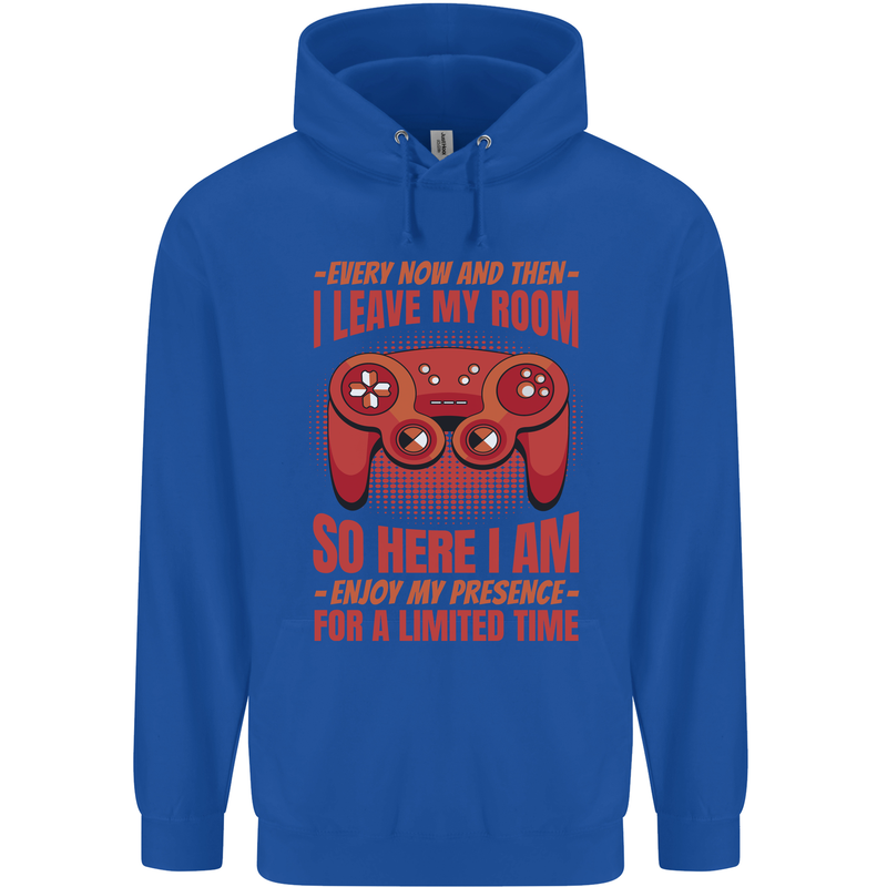 Antisocial Gamer Gaming Leave My Room Mens 80% Cotton Hoodie Royal Blue