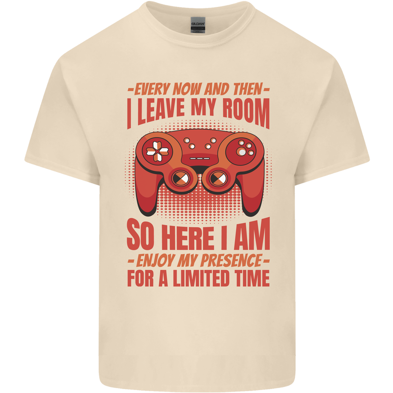 Antisocial Gamer Gaming Leave My Room Mens Cotton T-Shirt Tee Top Natural