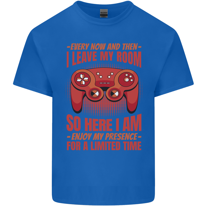 Antisocial Gamer Gaming Leave My Room Mens Cotton T-Shirt Tee Top Royal Blue