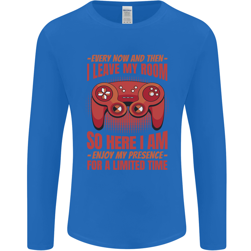 Antisocial Gamer Gaming Leave My Room Mens Long Sleeve T-Shirt Royal Blue