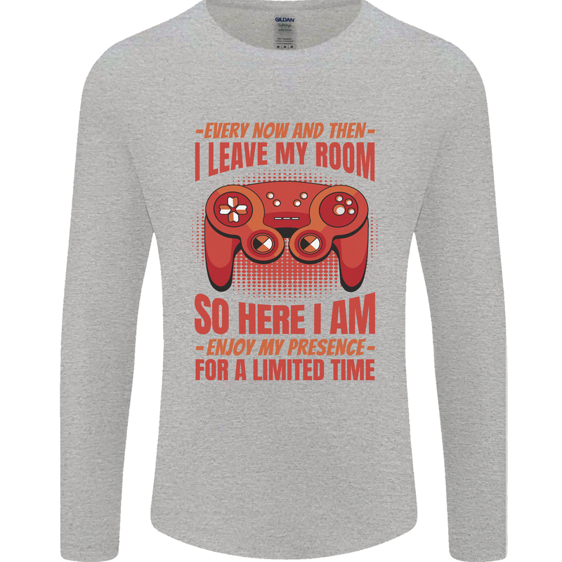 Antisocial Gamer Gaming Leave My Room Mens Long Sleeve T-Shirt Sports Grey