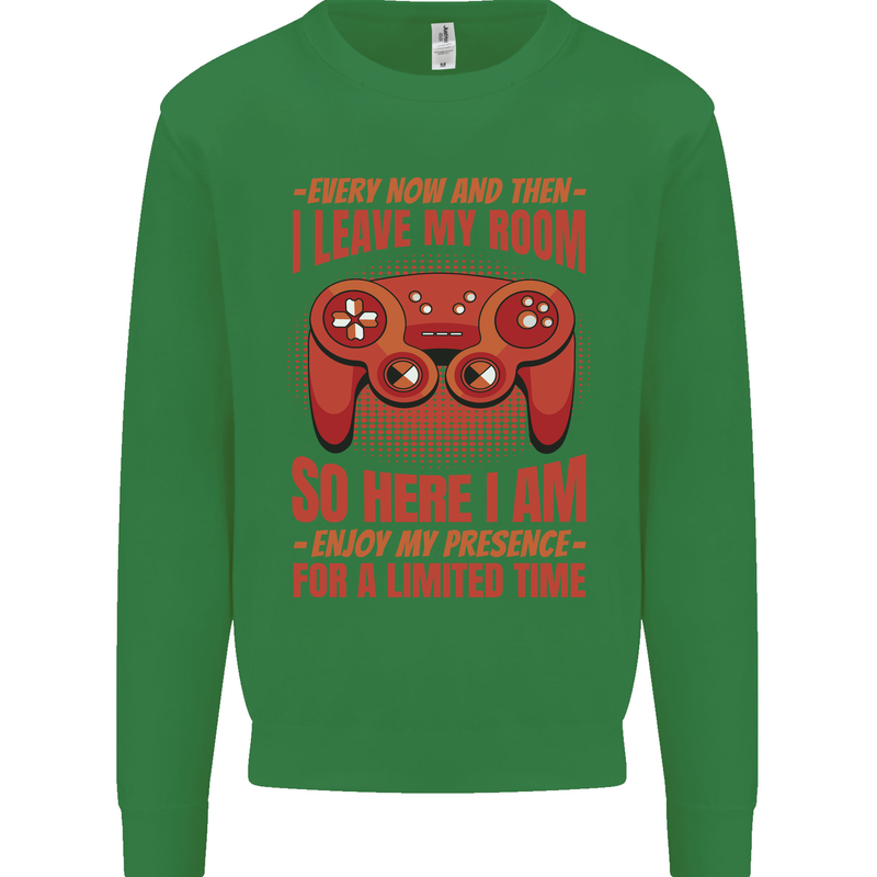 Antisocial Gamer Gaming Leave My Room Mens Sweatshirt Jumper Irish Green