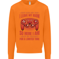 Antisocial Gamer Gaming Leave My Room Mens Sweatshirt Jumper Orange