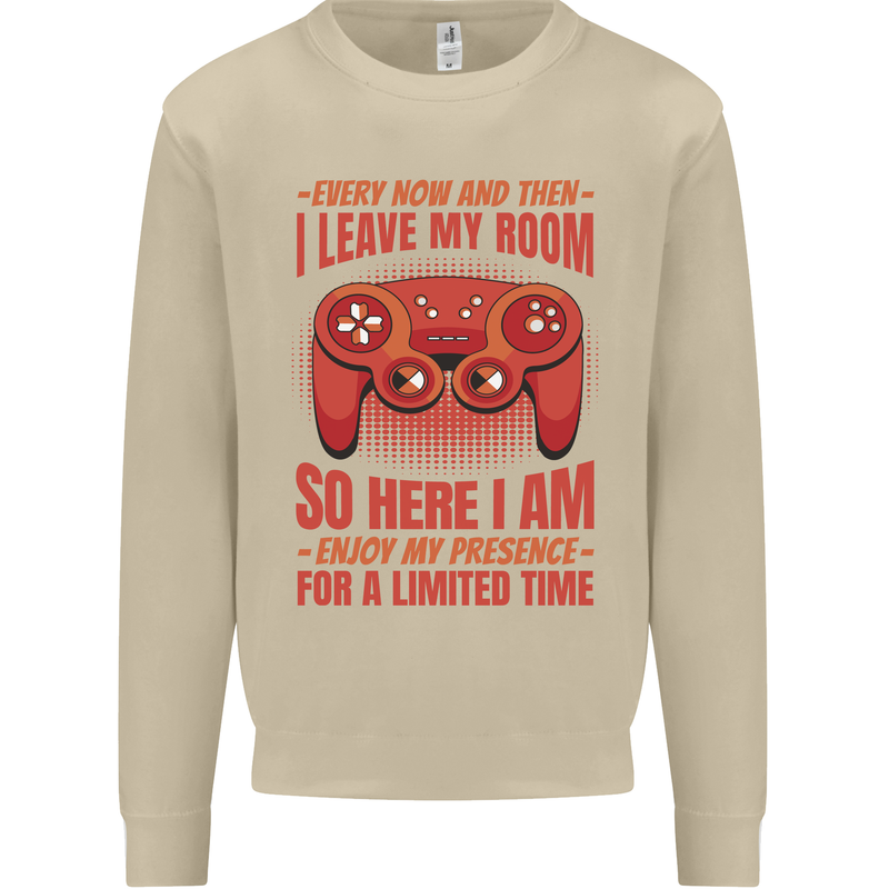 Antisocial Gamer Gaming Leave My Room Mens Sweatshirt Jumper Sand