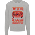 Antisocial Gamer Gaming Leave My Room Mens Sweatshirt Jumper Sports Grey