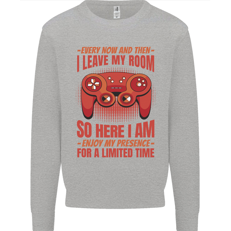 Antisocial Gamer Gaming Leave My Room Mens Sweatshirt Jumper Sports Grey