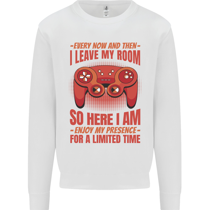 Antisocial Gamer Gaming Leave My Room Mens Sweatshirt Jumper White