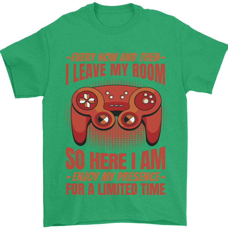 Antisocial Gamer Gaming Leave My Room Mens T-Shirt 100% Cotton Irish Green