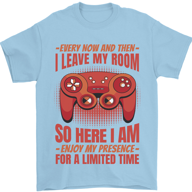 Antisocial Gamer Gaming Leave My Room Mens T-Shirt 100% Cotton Light Blue