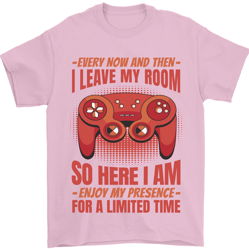 Antisocial Gamer Gaming Leave My Room Mens T-Shirt 100% Cotton Light Pink