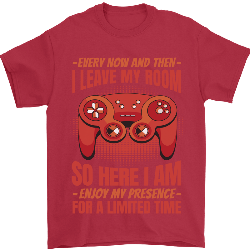Antisocial Gamer Gaming Leave My Room Mens T-Shirt 100% Cotton Red
