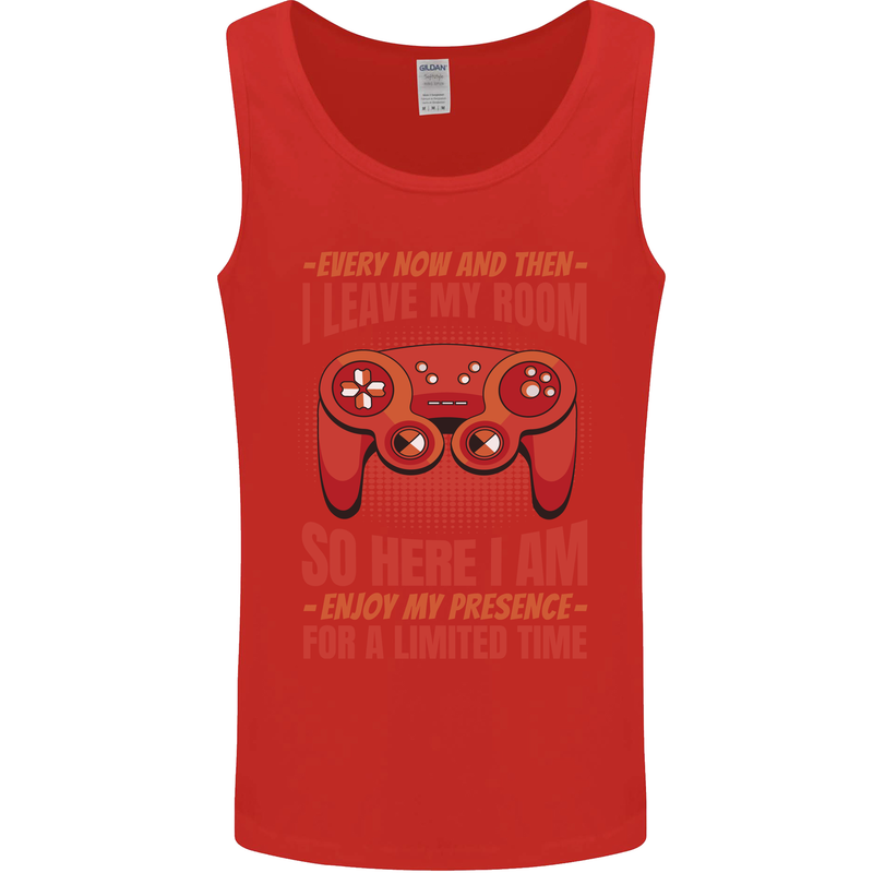 Antisocial Gamer Gaming Leave My Room Mens Vest Tank Top Red