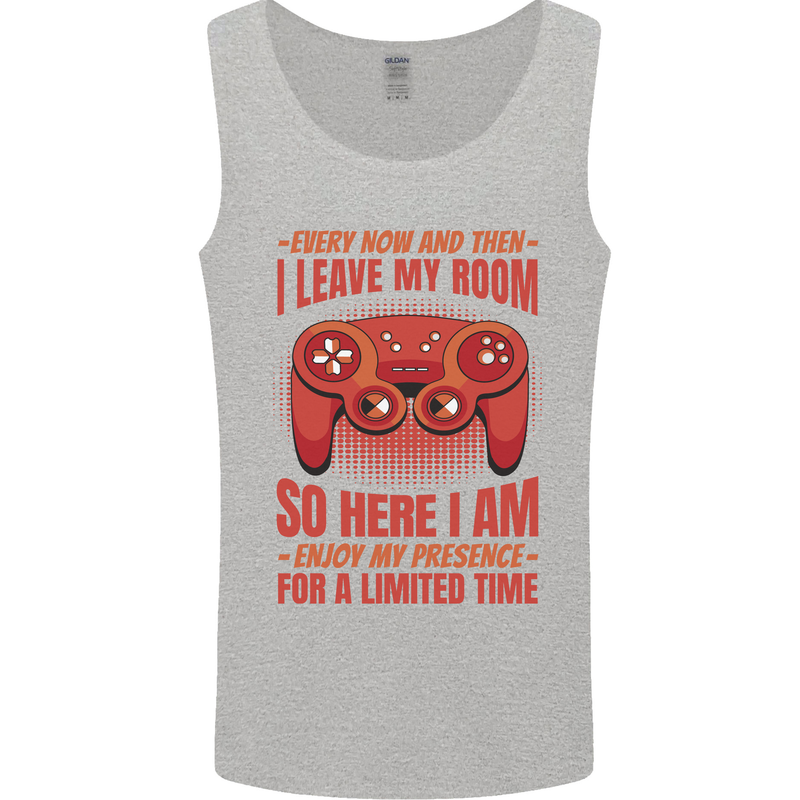 Antisocial Gamer Gaming Leave My Room Mens Vest Tank Top Sports Grey