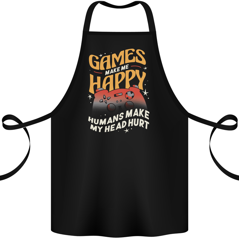 Antisocial Gamer Video Gaming Joypad Cotton Apron 100% Organic Black
