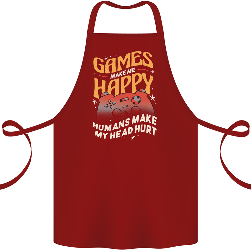 Antisocial Gamer Video Gaming Joypad Cotton Apron 100% Organic Maroon