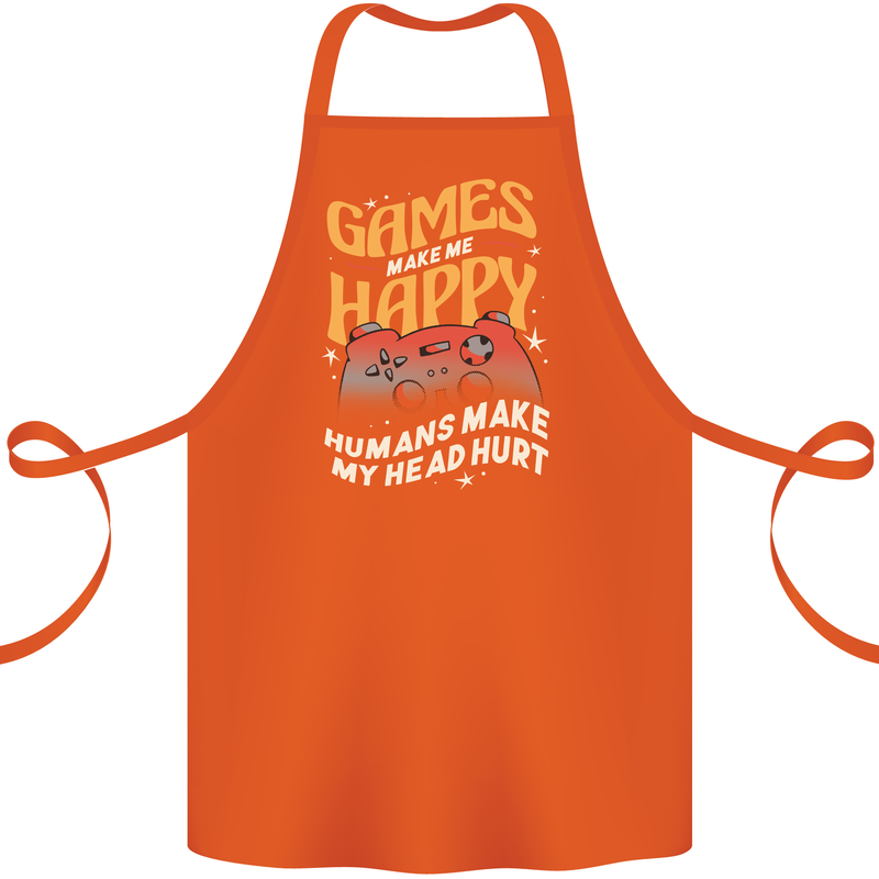 Antisocial Gamer Video Gaming Joypad Cotton Apron 100% Organic Orange