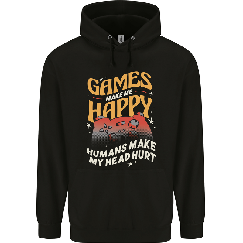 Antisocial Gamer Video Gaming Joypad Mens 80% Cotton Hoodie Black