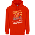 Antisocial Gamer Video Gaming Joypad Mens 80% Cotton Hoodie Bright Red