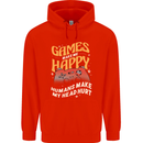 Antisocial Gamer Video Gaming Joypad Mens 80% Cotton Hoodie Bright Red