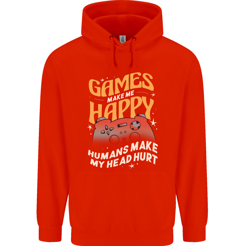 Antisocial Gamer Video Gaming Joypad Mens 80% Cotton Hoodie Bright Red