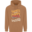 Antisocial Gamer Video Gaming Joypad Mens 80% Cotton Hoodie Caramel Latte