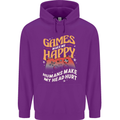 Antisocial Gamer Video Gaming Joypad Mens 80% Cotton Hoodie Purple