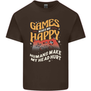 Antisocial Gamer Video Gaming Joypad Mens Cotton T-Shirt Tee Top Dark Chocolate