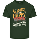 Antisocial Gamer Video Gaming Joypad Mens Cotton T-Shirt Tee Top Forest Green