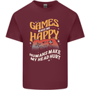Antisocial Gamer Video Gaming Joypad Mens Cotton T-Shirt Tee Top Maroon
