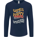 Antisocial Gamer Video Gaming Joypad Mens Long Sleeve T-Shirt Navy Blue